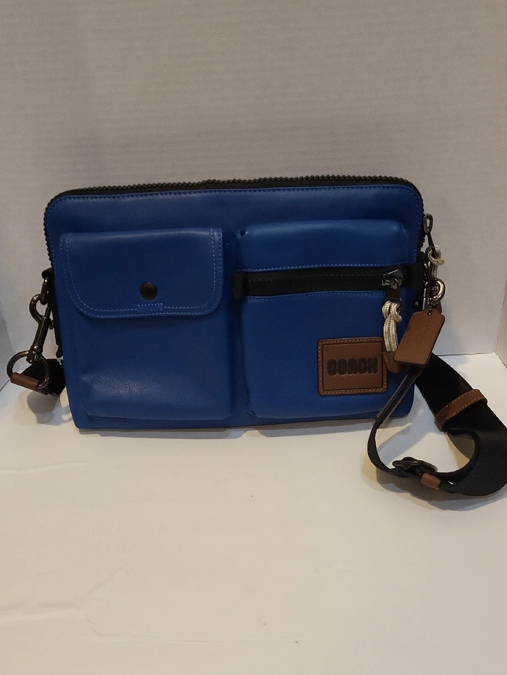 Authentic Coach Blue Pacer Modular Bag NWOT Multi Pocket Leather
